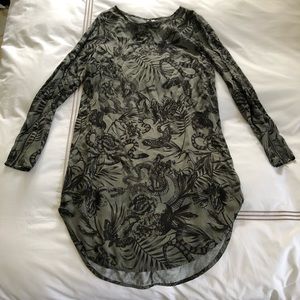 Snake, Floral, Butterfly Long Sleeve Zipper Dress